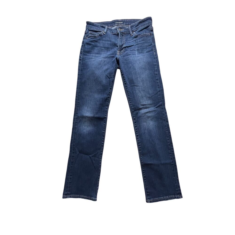 Lucky Brand Womens Sz 4/27 Mid Rise Straight Denim Blue Jeans Western Boho EUC